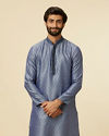 Mid Blue Buta Diamond Patterned Kurta Set